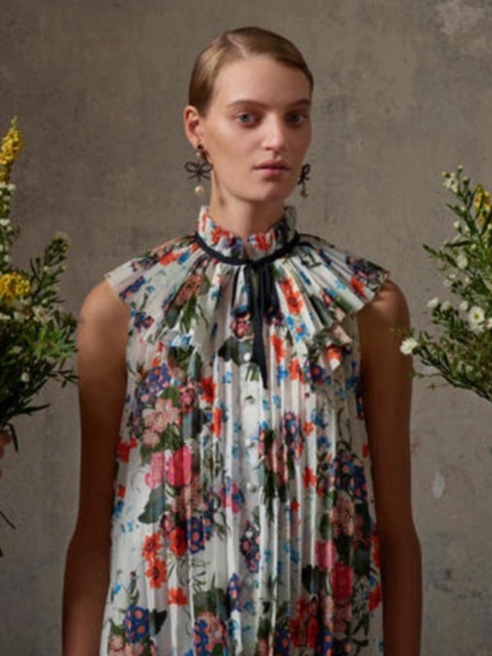 ERDEM X H&M Floral Blouse Top size 4